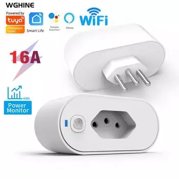 Граффити Умная Wi-Fi розетка 16А Бразильская вилка Статистика измерений в реальном времени Мобильное приложение Голосовое дистанционное управление по времени cozylife WiFi-16A
