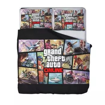 Grand Theft Auto Five V 3d Постельное белье Пододеяльник Комплект с наволочкой Au Eu Us Twin Full Queen King Size Постельное белье EUR-Single 135x200cm