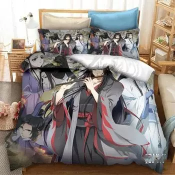 Grandmaster of Demonic Cultivation Mo Dao Zu Shi Bedding Set Boys Girls Twin Queen Size Duvet Cover Pillowcase Bed Kids Adult 70x133cm 2pcs