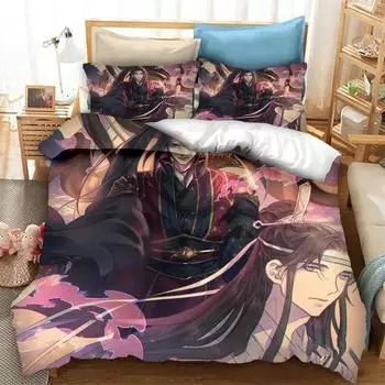 Grandmaster of Demonic Cultivation Mo Dao Zu Shi Bedding Sets,Girls bed supplies set duvet cover bed comforter set bedding set 135x200cm 2pcs