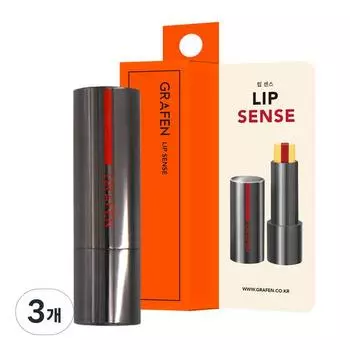 Graphen Lip Sense Mens Бальзам для губ 3,9г, смешанные цвета, 3 штуки, лучшая мужская косметика Кореи
