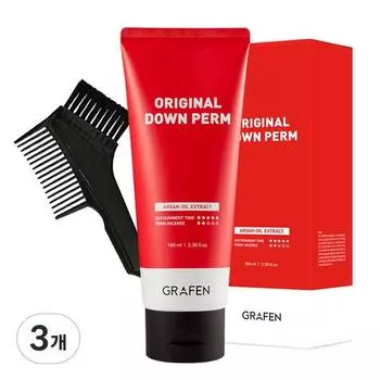 Graphene Original Manly Perm Perm 100 мл + щеточка-расческа + завивка + 2 фиксирующих зажима, 3 шт.