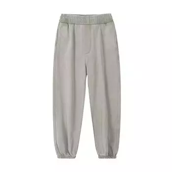 Grass Gray Green Old Heavy Cotton Sports Fried Snowflake Washing Legs Small Feet Drawstring Pure Cotton Sweatpants M