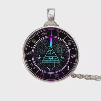 Gravity Falls Bill Cipher Time Gem Ожерелье K белый