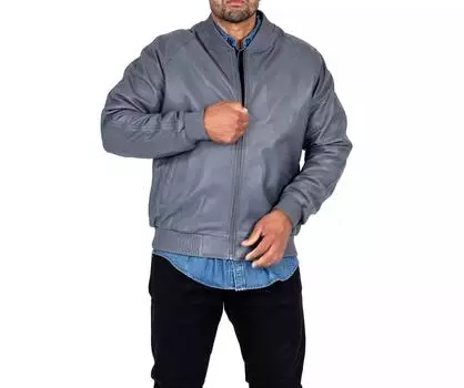Gray Motorcycle Men Leather Handmade Designer Biker Jacket Stylish Lambskin XS серый