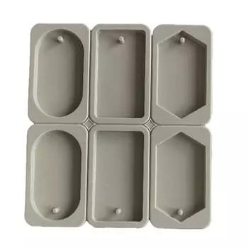 Gray Silicone Mold For Easy Mold Making And DIY Inspiration 6 Holes Rhombus Rectangle Silicone Mold