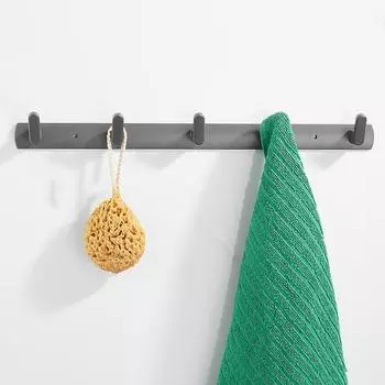 Gray Towel Hooks Wall Mounted Robe Hooks Aluminum Alloy Towel Holder Bathroom hook New Arrival Breif 3-6 Hooks