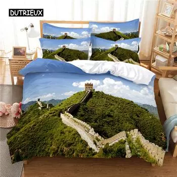 Great Wall Bedding Set Duvet Cover Set 3d Bedding Digital Printing Bed Linen Queen Size Bedding Set Fashion Design EU single(135x200cm)