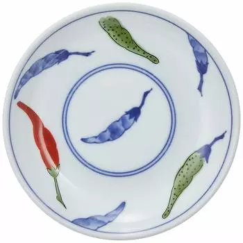 Greater East Asia Ceramics Nishiki Chili Pepper 12cm Small Plate AM-NTOUK35