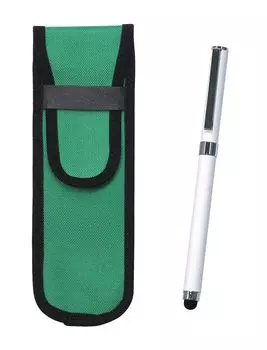 Green Cloth Pencil Case with Smartphone Touch and Metal Cap Ballpoint Pen Extra Set (White, 2-Pack) T23-NK02G-QSJW700-W-2 белый