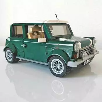 Green Cooper Car Building Blocks Bricks Совместимые игрушки для подарка на день рождения, Рождество, модель автомобиля белый