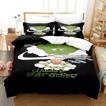 Green Day Welcome To Paradise Bedding Set Duvet Cover Bed Set Quilt Cover Pillowcase Comforter king Queen Size Boys Adult EU Single 135x200cm
