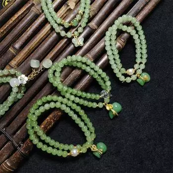 Green Double-layer Bracelet Elastic Rope Hand Chain Classic Wrist Adornment Lady Style A