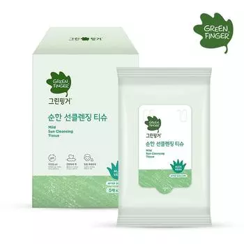 Green Finger Очищающие салфетки Mild Sun, 5 листов, 6 упаковок, 1 упаковка, 30 листов