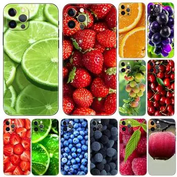 Green Fruit cherry Lemon phone case for iphone 5 5s 2020se 6 6s 7 8 plus x 10 XR XS 11 12 13 mini pro MAX black tpu back cover iphone 5 5S SE 2016
