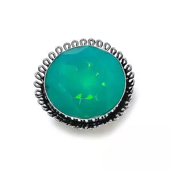 Green Kunzite Gemstone Handmade 925 Sterling Silver Jewelry Ring Size 7 b3c38