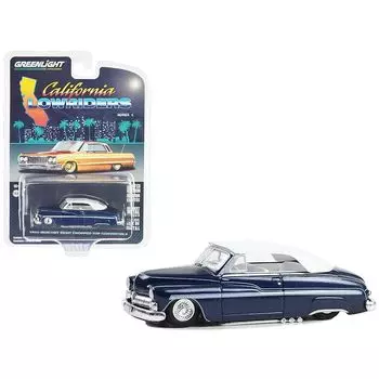 green light 1/64 mercury Eight chopped top convertible 1950 blue lowrider Greenlight Lowriders Mercury Eight mini car [product]