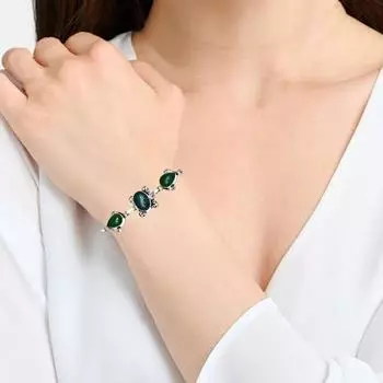 Green Onyx Gemstone Women s Gift For Her Silver Jewelry Bracelets 7-8