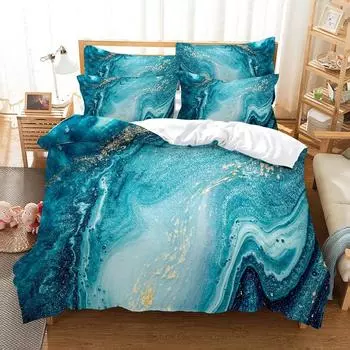 Green Quicksand Pattern Duvet Cover Set 3d Digital Printing Bed Linen Fashion Design Comforter Cover Bedding Sets Bed Set UK Single 135x200cm&set
