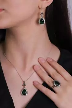 Green Stone Jade Emerald Stone Набор Хюррем Султан