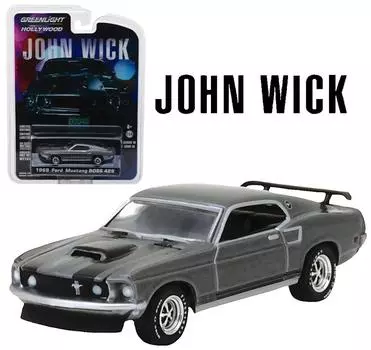 Greenlight 164 Голливуд Серия 18 Фильм Джон Уик (2014) 1969 Ford Mustang Boss 429 литой автомобиль