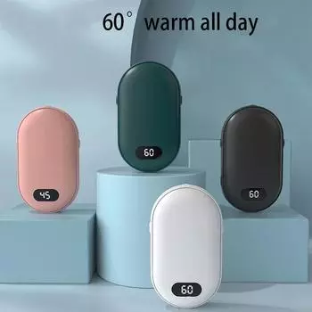 Грелка для рук, USB-зарядка, мобильный аккумулятор, электрический обогреватель для рук, мини-многофункциональная карманная грелка с цифровым дисплеем розовый