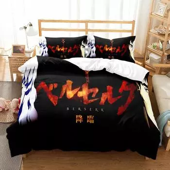 Griffith Sword Anime Bedding Set King Queen Double Full Twin Single Size Bed Linen Set EU single(135x200cm)