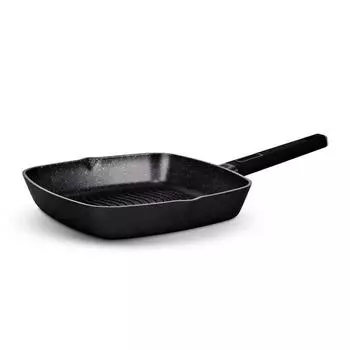 Гриль 28см из литого алюминия с антипригарным покрытием Tfi из латуни Kitchencook