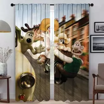 Gromit Modern Living Room Curtains for Camera Blackout Curtain Tulle for Bedroom Home Interior Curtains 2 Pieces Shades Kitchen W50xH70cmx2pcs-CL