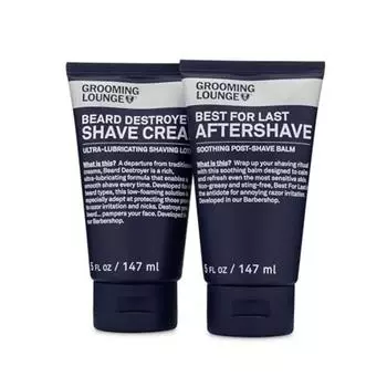 Grooming Lounge Beard Destroyer Shave Cream - увлажняющий крем для бритья, устраняющий раздражение и раздражение после бритья, 2,5 унции, 2, 2, 147 мл