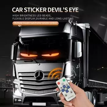 Грузовик Devil Eye Мягкий складной пульт дистанционного управления Автомобильная светодиодная матрица Пиксельная панель Освещение Граффити Прокрутка Наклейка Доска для лобового стекла