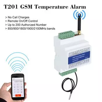 GSM дистанционный релейный переключатель, контроллер доступа T201, GSM сигнализация температуры, состояние питания 2G/3G/4G белый