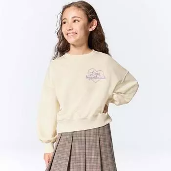 GU by Uniqlo Укороченный свитер для девочек с логотипом 1 30 NATURAL/100cm