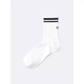 GU by Uniqlo Высокие носки с логотипом 01 OFF WHITE/2527cm