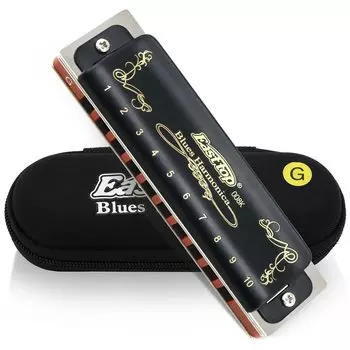 Губная гармошка East Top Blues, 10-отверстий, губная гармошка G Tone, 10 отверстий, 20 тонов, латунный чехол, холщовый чехол, чистая ткань, профессиональная диатоническая губная гармошка