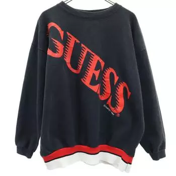 Guess 80s Made in USA Long sleeve trainer Fleece lining Old vintage Women Used