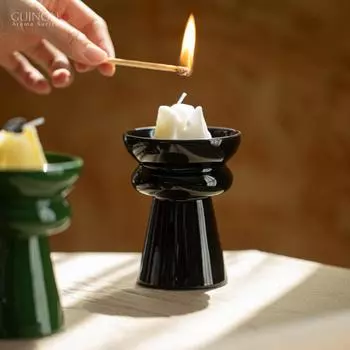 Guilong Ceramic Scented Candle Cup ins Nordic Small Capacity Tall Candle Holder High-end Creative Home Ornaments 1