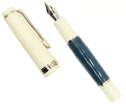 Gullor Mini Fountain Pen Gold Acrylic Pocket Dark Medium Nib Trim, Pen, Green, (0.7mm)
