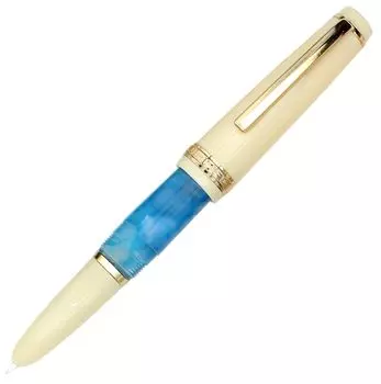 Gullor Mini Fountain Pen Gold Acrylic Pocket Light Hidden Extra Fine Nib Trim, Pen, Blue, (0.38mm) светло-синий