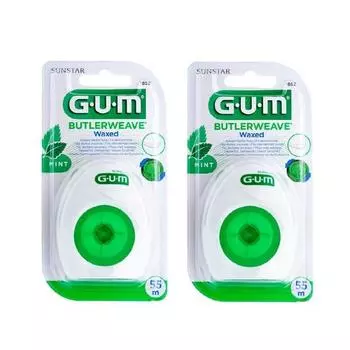 Gum Mint Wax 1855 Зубная нить, 2 шт., 1 шт.