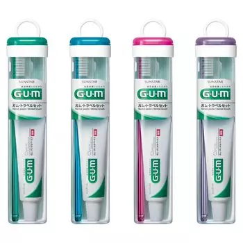 GUM Travel Set Portable Office Mini Set Paste Отдельный элемент не может быть выбран Зубная паста/зубная щетка [Gum/Dental 22 г + Gum/Toothbrush #211 Normal] *Цвет