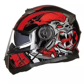 GXT Men s Motorcycle Full Coverage Flip-Up Helmet with Double Lens - DOT Approved M