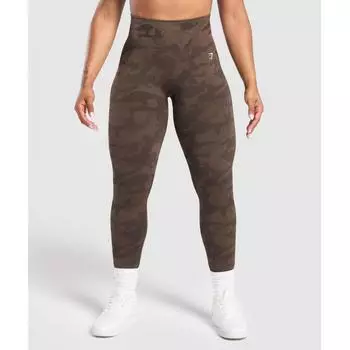 Gymshark Адаптируйте бесшовные леггинсы Camo Deep Brown Soul Brown B5a8b Ncw7 XS