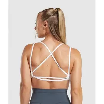 Gymshark Back Gains Sports Bra White B8a5u Wb57 XS