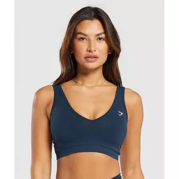 GYMSHARK Бесшовный спортивный бюстгальтер на каждый день Темно-синий B8A4T UB9P XS