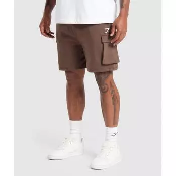 Gymshark Crest Cargo 7 Shorts Walnut Brown A5a9s Nccz XS