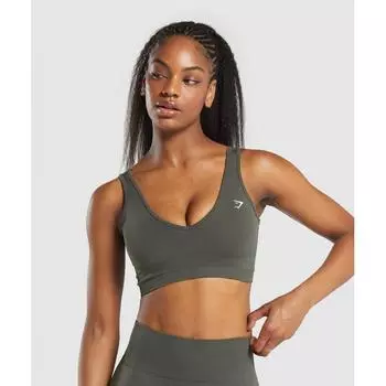 Gymshark Everyday Seamless Sports Bra Strength Green B8a4t Ecjh S