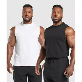 Gymshark Everyday Tank 2 Pack White Black A2b5e Wb86 XS