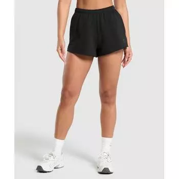 GYMSHARK Флисовые шорты черные B8A7E BB2J XXS