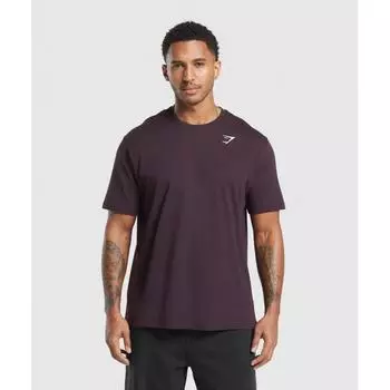 Gymshark Футболка CresT, цвет сливы и коричневого A1a3j Nbzn XS